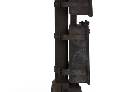 Train Traffic Light Weathered 8 3D model