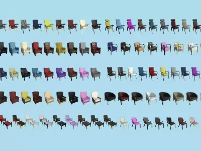 94 Armchair Low Poly - Original - Furniture Interior Design 3D Model Pack