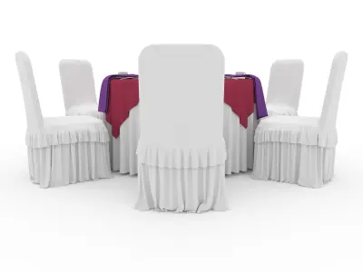 Banquet Table and Chair 27 3D model