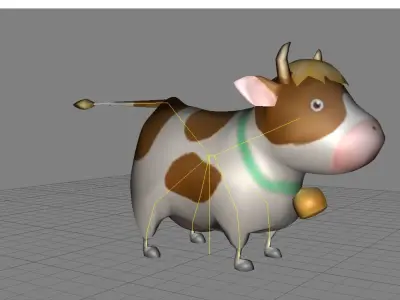 Lowpoly Animal Cartoon - Cow Low-poly 3D model
