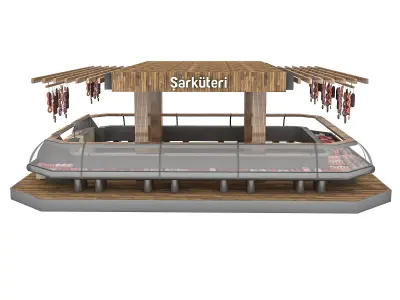 3d delicatessen 3D model sakkari meat counter Low-poly 3D model