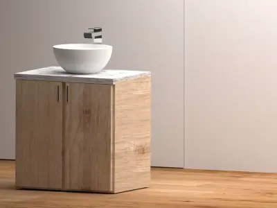 Modern Bathroom Vanity Sink Cabinet Free 3D model