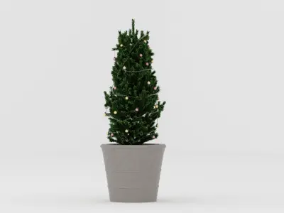 Christmas Tree in a pot 2 model 3D model