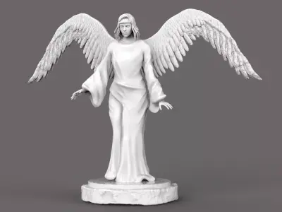 The Angel Statue Low-poly 3D model