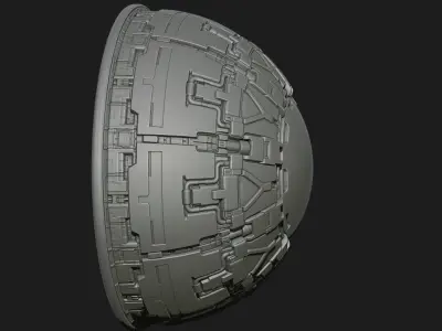 Sci-fi spaceship mechanical components high model 3D print model