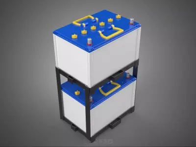 STACKED RACK BRACKET HOLDER CASE MOUNT ACCU BATTERY ACCUMULATOR 3D model