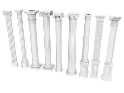 Classical Columns pillar decorate Low-poly 3D model purchase