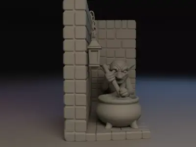goblin dungeon book nook 3D print model