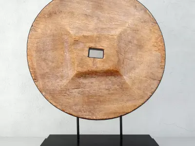 Rustic Ox Cart Wooden Wheel 3D model