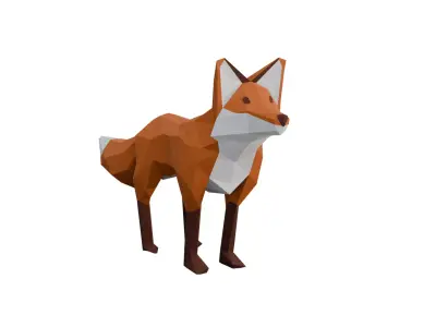 Low Poly Fox Low-poly 3D model shop