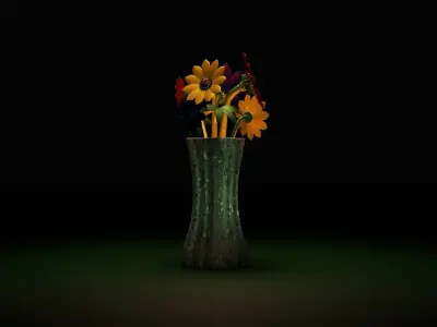 Vase with Artificial Flowers Free 3D model
