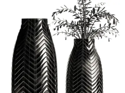 Adra Vases with Plants 3D model