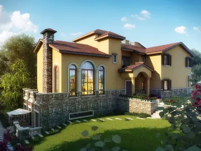 3D model of 2022 luxury fashion villa exterior 05 3D model