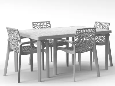 Set armchair and table Gruvyer by Grand Soleil 3D model