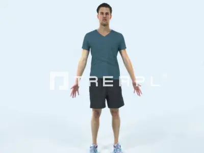 Virtue E Animated Rigged Sports Man Low-poly 3D model