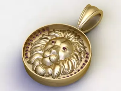 Luxury Lion Medallion Pendant 3D Printable Fine Jewelry 3D print model