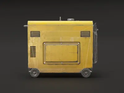Portable power generator Low-poly 3D model
