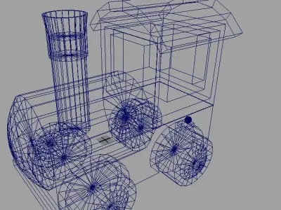 Train Engine Low-poly 3D model