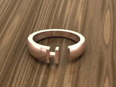 Alphabet Ring G 3D print model buy