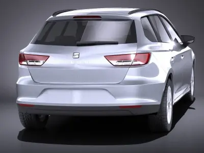 Seat Leon ST 2016 VRAY  3D model