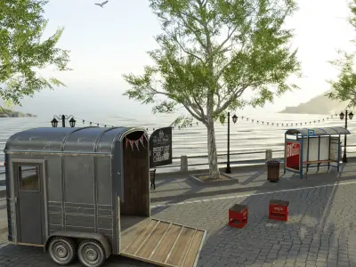 Waterfront Blender Scene - DAY 3D model