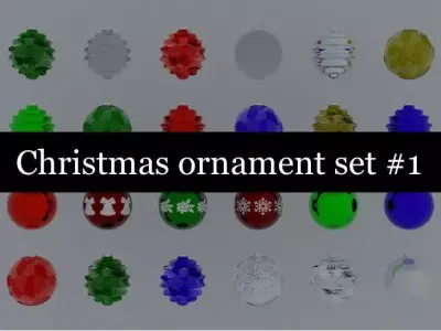 Holiday Christmas ornament set 3D model