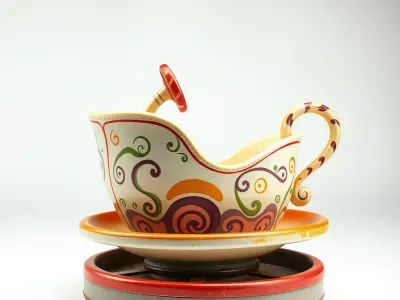 Spinning Teacup Ride Car Whimsical Design model pack Low-poly 3D model