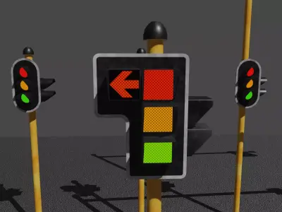 Modular Traffic Lights Low-poly 3D model