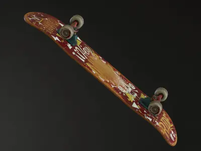 Skateboard Low-poly 3D model get