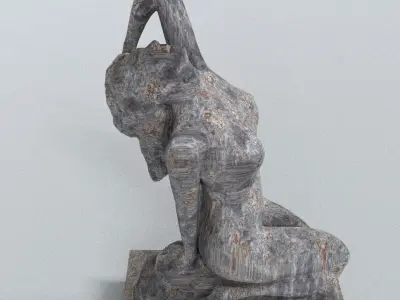 laos Female Leaning Back Statue Low-poly 3D model