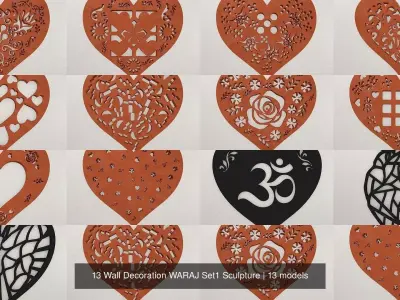 13 Wall Decoration WARAJ Set1 Sculpture 3D Model Collection
