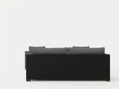Ninja sofa group black Low-poly 3D model
