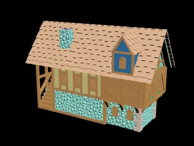 Medieval House 31 3D print model 3D model