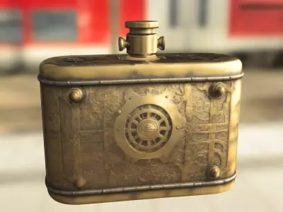Steampunk Clockwork Flask Low-poly 3D model