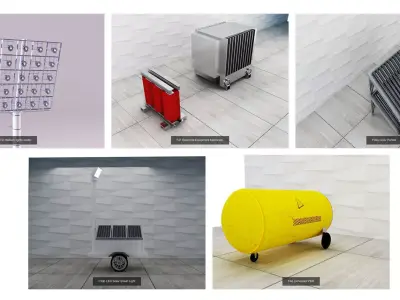 LED Solar Street Light model G3 3D Model Collection