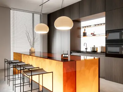 Kitchen Modern interior 82 3D model