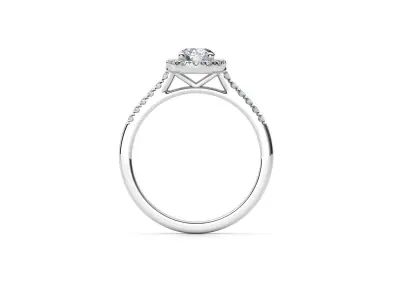 ZDR045 halo diamond engagement ring 3D print model
