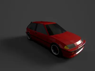 Honda Civic TypeR GameReady for mobile Low-poly 3D model