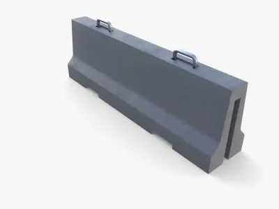 Concrete barrier Low-poly 3D model
