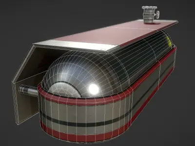 Fuel Tank Red Version Low-poly 3D model