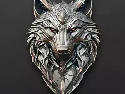 Pendant Wolf Pendant Wolf Head Animal Pendant  3D print model