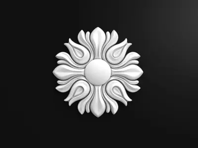 Carved rosette 3D model