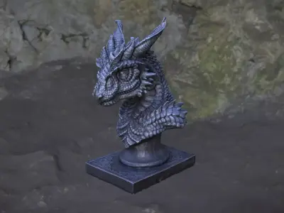 3D Scanned Dragon Statue 3D model