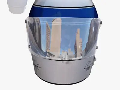 Mika Hakkinen helmet 1976 Low-poly 3D model