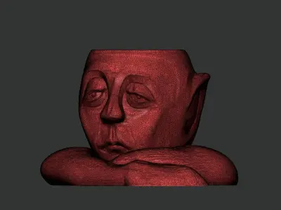 Face Vase Bored Elf for 3D print 3D print model