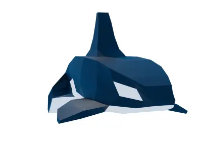 Killer whale template papercraft 3D model Low-poly 3D model