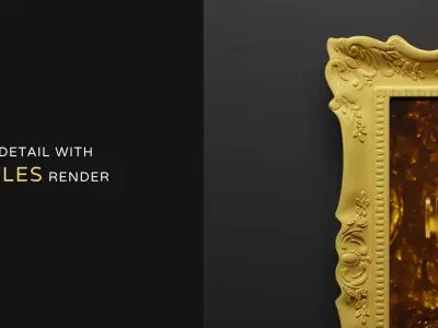 3D frame for AI art - Blender template 3D model