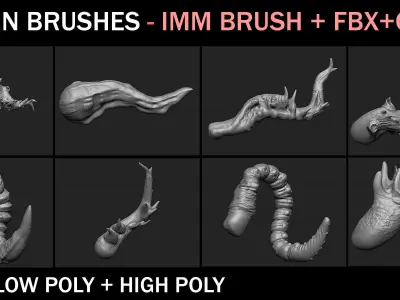 Collection Creature Horns - Dragon Horn - Vol 02 Low-poly 3D model