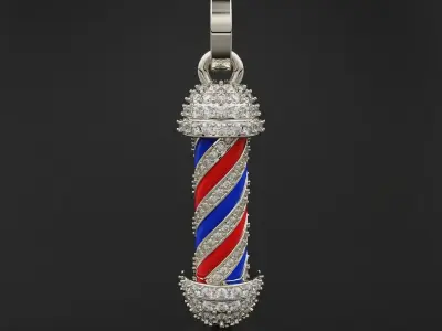 Barber Pole Pendant 3D print model