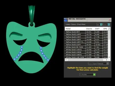 SAD JOKER FACE MASK PENDANT 3D PRINTABLE MODEL  3D print model